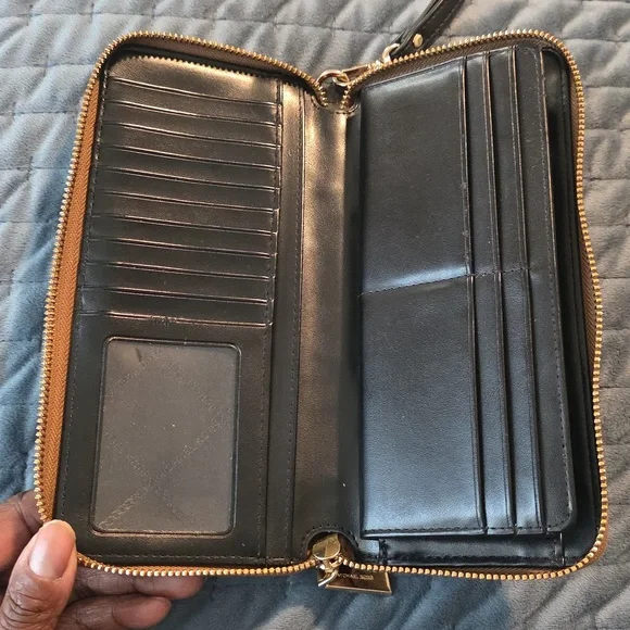 Michael Kors Tan and Black Logo Wristlet - Picture 5 of 7